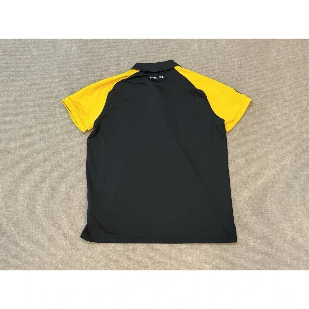 RLX Ralph Lauren Golf Polo Shirt Tailored Fit Black Yellow Women's Size XL
